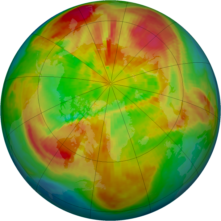 Arctic ozone map for 20 March 2002